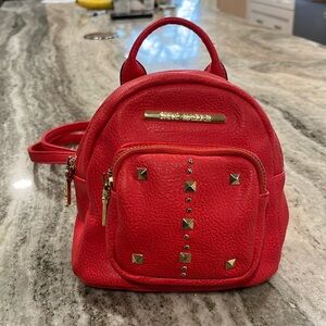 Steve Madden small red backpack style purse